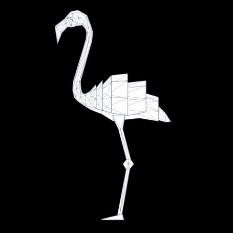Geometric line drawing of a Flamingo in profile