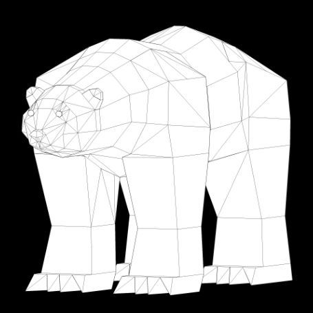 Geometric line drawing of a Polar Bear