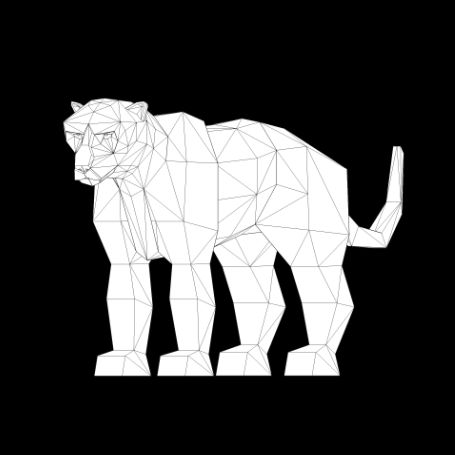 Geometric line drawing of a Black Panther