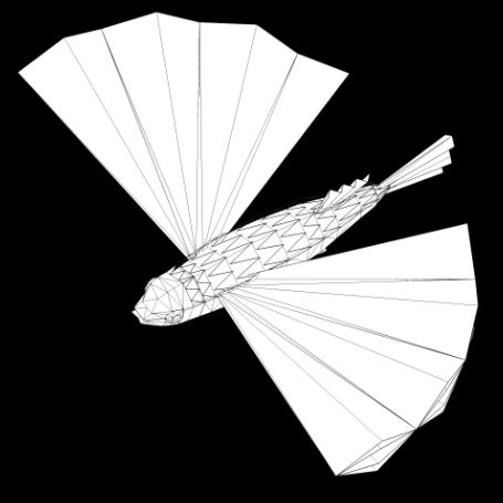 Geometric line drawing of a Flying Fish