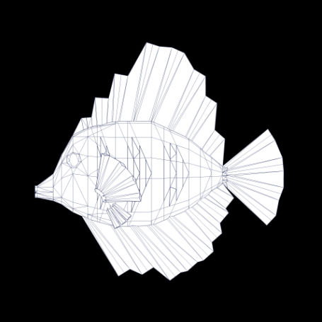 Geometric line drawing of a Yellow Fish